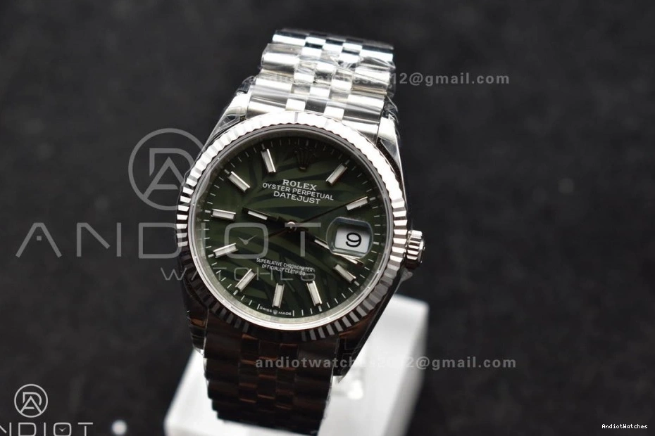 Jubilee Dial on Trendsetting VS Best Leaf 576 904L Steel Bracelet VSF SS DateJust Edition 36 Green 1:1 126234 0330